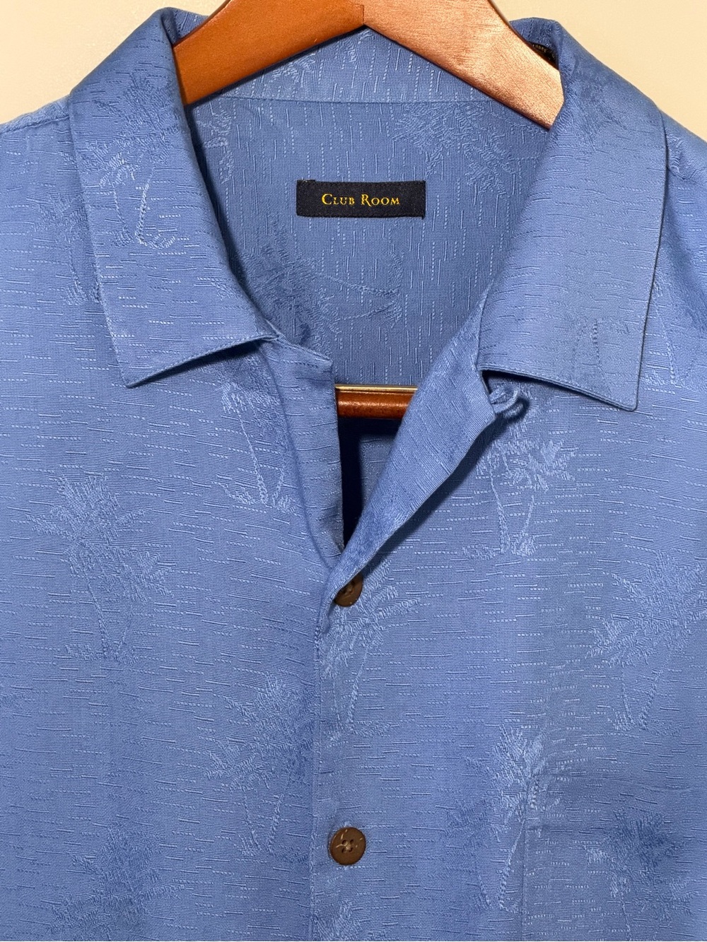 Club Room Light Blue Textured Shirt Jacket 100% Rayon